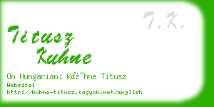 titusz kuhne business card